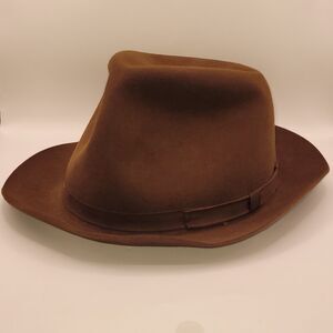 Vtg Lock & Co Hatters St. James's Street London Brown Fedora Sz 7 Fur Felt Sable